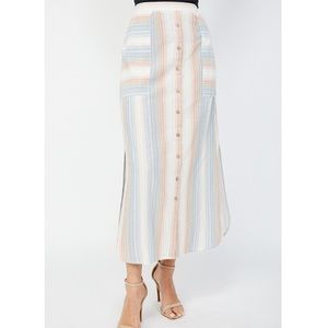 RD & koko Striped Button Down Skirt